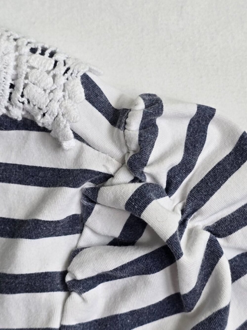Girls Striped Top Vintage Style Sweet White Lace Peter Pan Collar Ballerina 10 - Picture 3 of 7